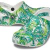 Crocs 4 Printing Outdoor Plochý Podpatek Plážové Sporty Bílé Zelené Sandály „Bílá Zelená“ 206230-1C8