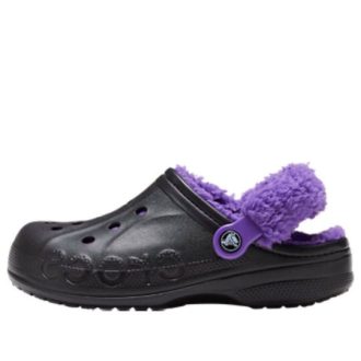 Crocs Baya Podšívaný Fuzz Strap Clogs „Black Purple“ 20663309V
