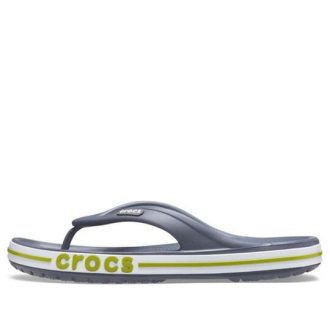 Crocs Bayaband Flip Neklouzavé Odolné proti opotřebení Ležérní šedozelené pantofle „Grey Green“ 205393-0A3