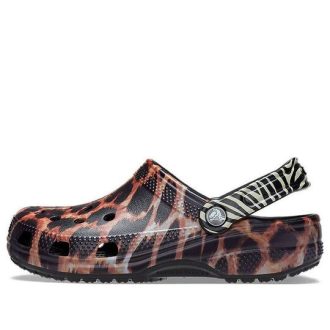 Crocs Classic Animal Beach Sandals Unisex Black 207840-0ZR