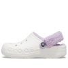 Crocs Classic Baya lemovaný Fuzz-Strap dřevák „White Lila“ 206633-577