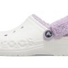 Crocs Classic Baya lemovaný Fuzz-Strap dřevák „White Lila“ 206633-577
