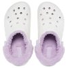 Crocs Classic Baya lemovaný Fuzz-Strap dřevák „White Lila“ 206633-577