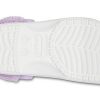 Crocs Classic Baya lemovaný Fuzz-Strap dřevák „White Lila“ 206633-577