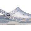 Crocs Classic Casual Unisex metalické stříbrné růžové sandály 207551-90H
