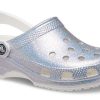 Crocs Classic Casual Unisex metalické stříbrné růžové sandály 207551-90H