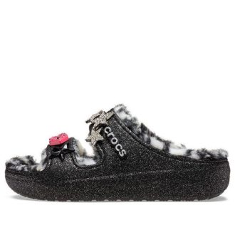 Crocs Classic Cozzzy Disco Glitter Sandals „Black“ 208074-0C4
