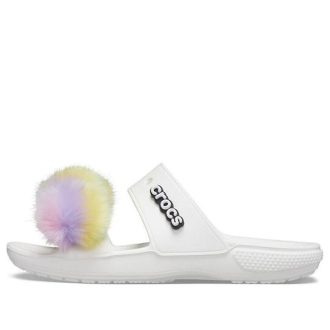 Crocs Classic Fur Sure 2 páskové sandály „White“ 207405-100