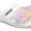 Crocs Classic Fur Sure 2 páskové sandály „White“ 207405-100