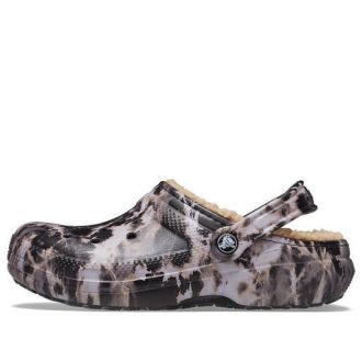 Crocs Classic Lined Bleach Dye Clogs „Black White Beige“ 207299-001