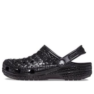 Crocs Classic Metallic Crocskin Clogs „Black“ 209093-040 Crocs Classic Metallic Crocskin Clogs „Black“ 209093-040