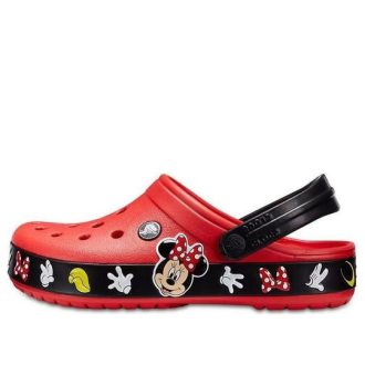 Crocs Crocband Cartoon Mickey Mouse Unisex červené černé sandály odolné proti opotřebení „Red Black“ 204936-90H