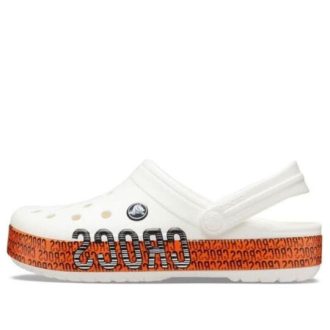 Crocs Crocband Logo Motion Clog Unisex bílé oranžové sandály „White Orange“ 206381-127