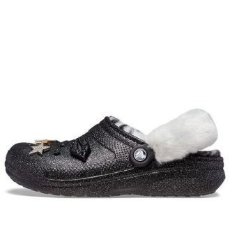 Crocs Disco Classic lemované disco třpytivé dřeváky „Black White“ 208075-0ZS