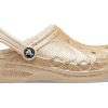 Crocs (GS) Baya lemované třpytivé dřeváky „Gold“ 207656-11S