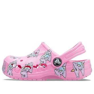 Crocs (GS) Baya sezónní potištěné dřeváky „Pink White“ 206180-669