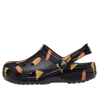 Crocs (GS) Classic Food Print Clogs „Black Yellow“ 207150-001