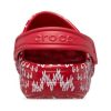 Crocs (GS) Classic sváteční svetrové dřeváky „Red White“ 209221-90H