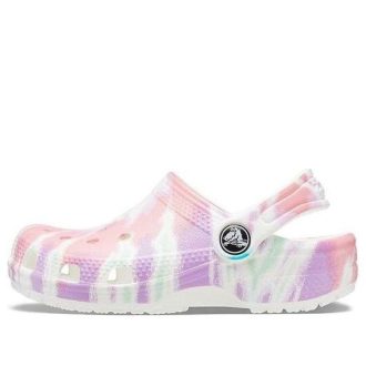 Crocs (GS) Classic tie-Dye grafické dřeváky „White Multi“ 205451-6SN