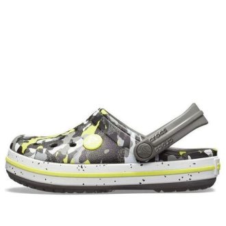 Crocs (GS) Crocband Camo Printed Clogs „Grey Black Yellow“ 205301-0ED