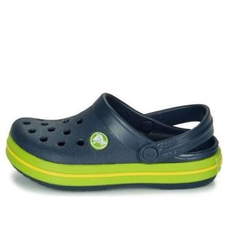 Crocs (GS) Crocband detail výřezu dřeváky s kulatou špičkou „Navy Green“ 204537-4K6