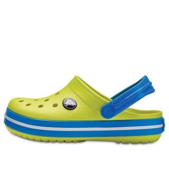 Crocs (GS) Crocband dřeváky s kulatou špičkou „Yellow Blue“ 204537-73E