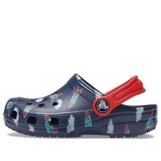 Crocs (GS) Ikonické lehké dřeváky s nánožníky „Blue Red“ 207321-410