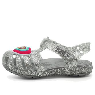 Crocs (GS) Isabella Glitter Flat Sandals „Grey Silver“ 205038-040