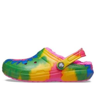 Crocs (GS) Klasické dřeváky s kravatou a fuzz podšívkou „Multi-Color“ A206341-6RW