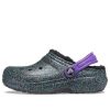 Crocs (GS) Klasické lemované dřeváky „Black Purple Sparkles“ 205937-9BD
