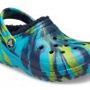 Crocs (GS) Klasické lemované mramorované dřeváky „Blue Tie Dye“ 207238-4HQ