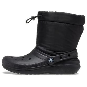 Crocs (GS) Klasické lemované Neo Puff Boots „Core Black“ 207940-001
