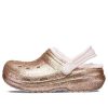 Crocs (GS) Klasické lemované třpytivé dřeváky „Gold Pink“ 207462-2UB