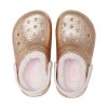 Crocs (GS) Klasické lemované třpytivé dřeváky „Gold Pink“ 207462-2UB