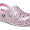 Crocs (GS) Klasické lemované třpytivé dřeváky „Pink“ 207462-6S0