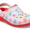 Crocs (GS) Klasické lemované vyvýšené dřeváky „Red White“ 207738-119
