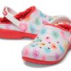 Crocs (GS) Klasické lemované vyvýšené dřeváky „Red White“ 207738-119