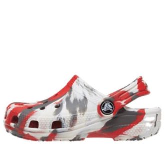 Crocs (GS) klasické mramorové dřeváky „White Red Grey“ 207002-884