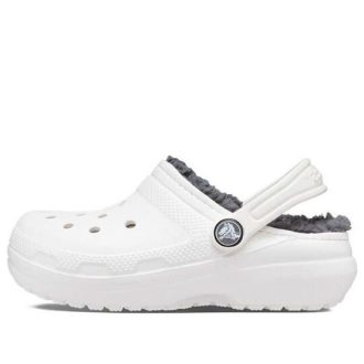 Crocs (GS) Klasické podšité dřeváky „White Grey“ 207009-10M