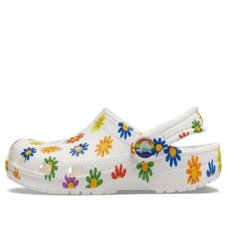 Crocs (GS) Klasické sezónní potiskové dřeváky „White Multi“ 207345-94S