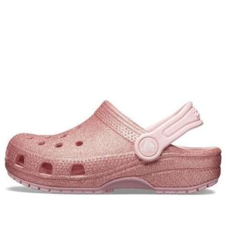 Crocs (GS) klasické třpytivé dřeváky „Rose Pink“ 205441-682