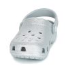 Crocs (GS) klasické třpytivé dřeváky „Silver“ 205441-040