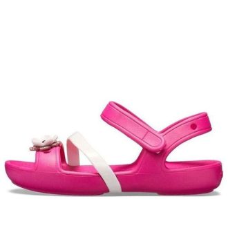 Crocs (GS) Lina Flower Charm Sandály s kulatou špičkou „Pink“ 205530-6X0