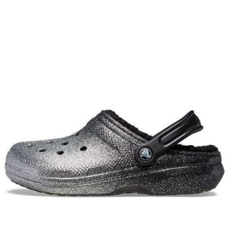 Crocs klasické třpytivé dřeváky „Black Silver“ 205842-067