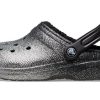 Crocs klasické třpytivé dřeváky „Black Silver“ 205842-067