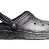Crocs klasické třpytivé dřeváky „Black Silver“ 205842-067