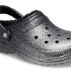 Crocs klasické třpytivé dřeváky „Black Silver“ 205842-067