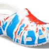 Crocs klasický vzor proti opotřebení protiskluzové sportovní unisex bílé modré červené sandály „bílá modrá červená“ 205453-928