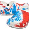 Crocs klasický vzor proti opotřebení protiskluzové sportovní unisex bílé modré červené sandály „bílá modrá červená“ 205453-928