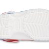 Crocs klasický vzor proti opotřebení protiskluzové sportovní unisex bílé modré červené sandály „bílá modrá červená“ 205453-928